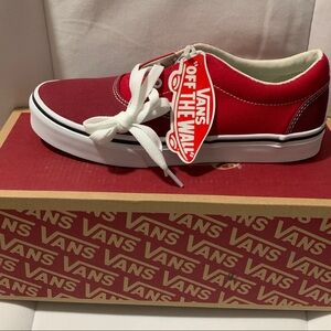 NEW VANS Skate Red Shoes Two Tone Doheny Youth Sneakers Unisex NWT